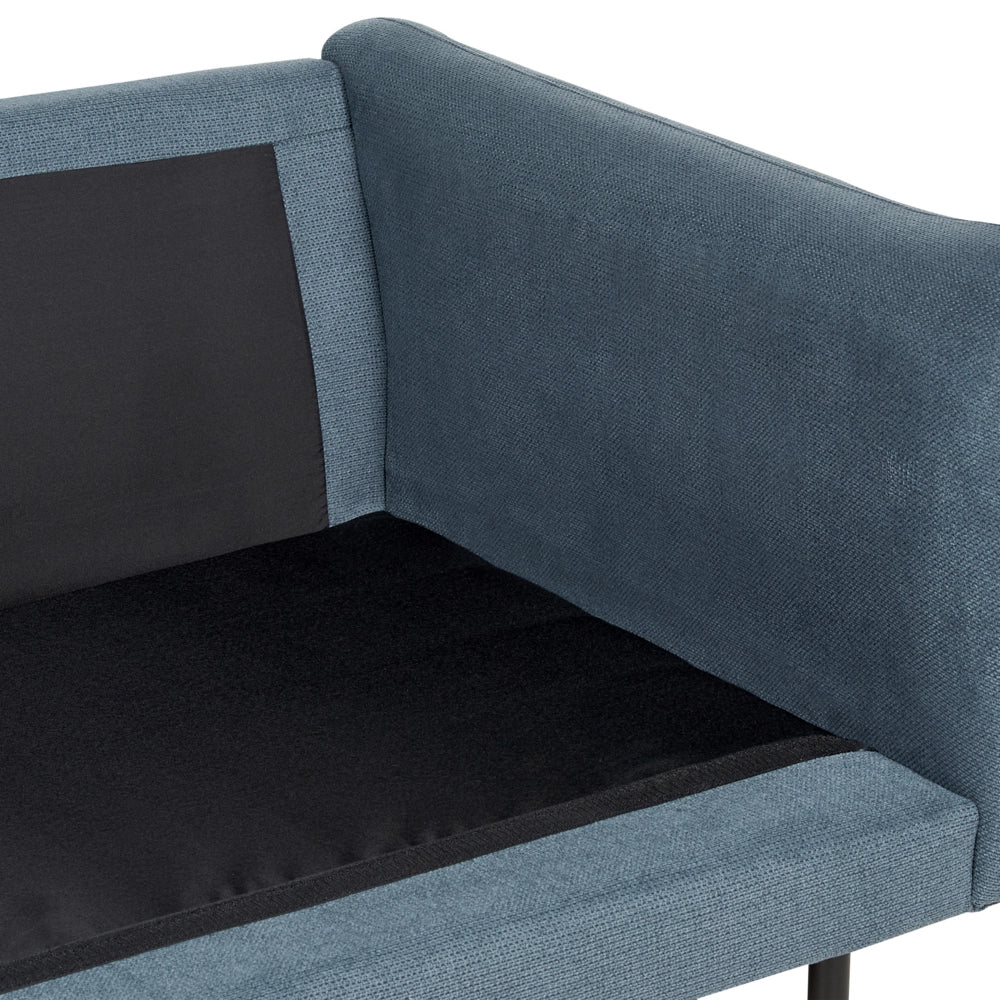 Divano angolare moderno in tessuto di ciniglia blu con gambe nere a 4 posti Stile Retrò Moderno
