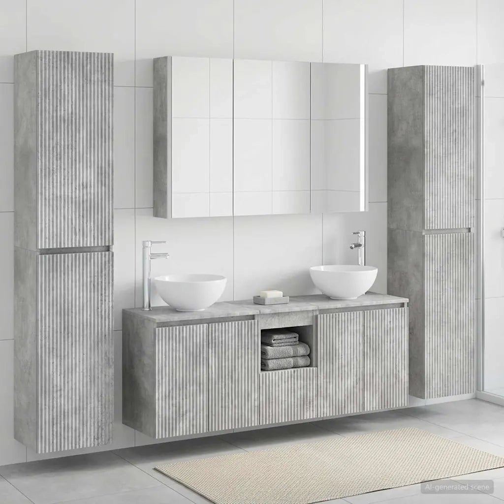 Set di mobili per il bagno 6 pcs Grigio Cemento 3407218
