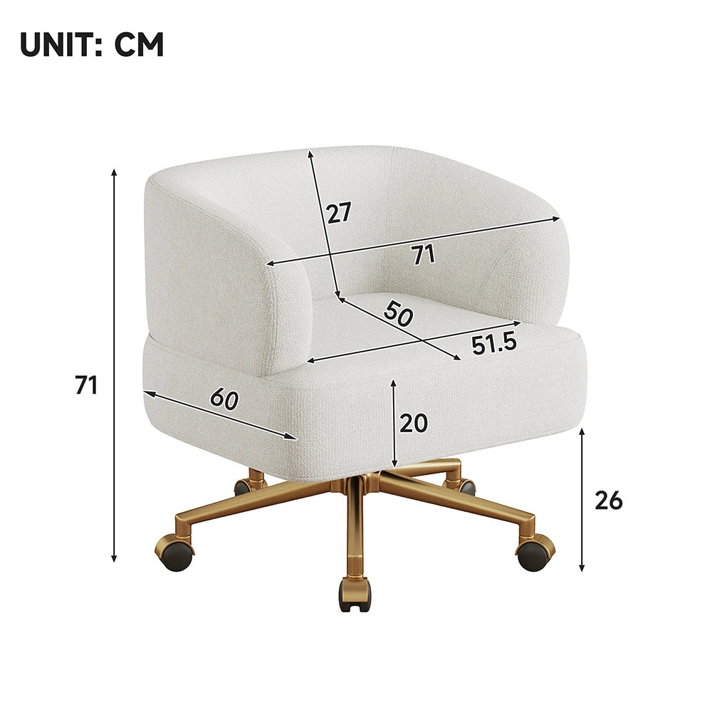 Sedia girevole design moderno - Xylo - L71¡ÁP60¡ÁH71 cm - Beige - 5 rotelle, rotazione 360¡ã