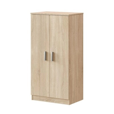 Mobile scarpiera H 108 rovere canadese in legno con 2 ante e 6 ripiani