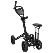 Carrello da golf con sedile Nero Alluminio Pieghevole