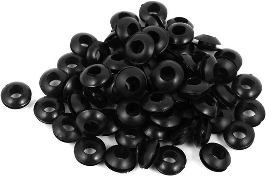 Kit di Protezione per Cavi Elettrici in Gomma - Set da 68 neri - 6mm Diametro Interno