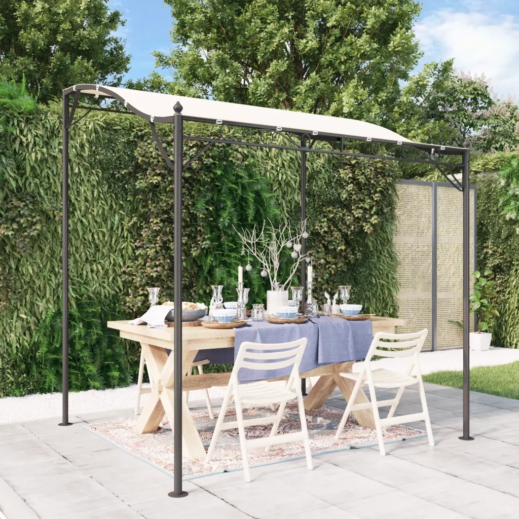 Tettoia Crema 2x2,3 m 180 g/mÂ² Tessuto e Acciaiocod mxl 130885