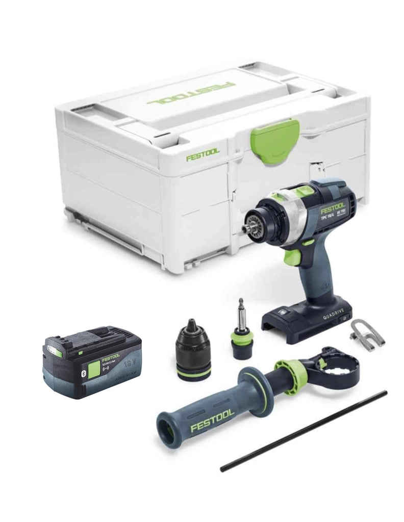 Trapano a Percussione FESTOOL QUADRIVE TPC 18/4 I-Basic (1 x 5,0 Ah + Systainer SYS3 M 187)