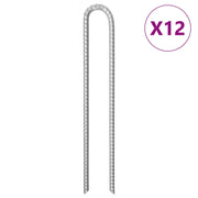 Picchetti Tenda 12 pz Forma di U 41,5 cm Ã˜12 mm Acciaio Zincato