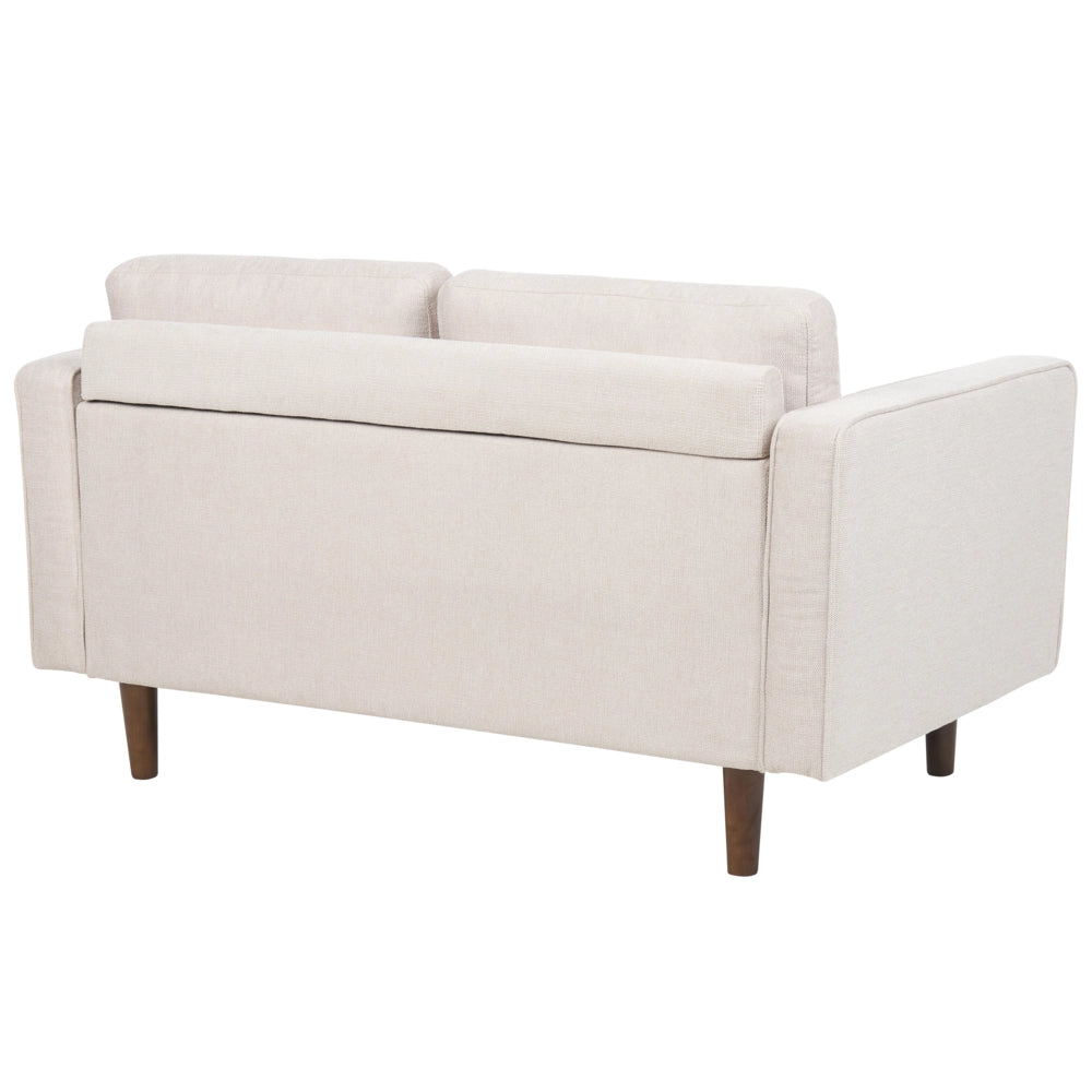 Set di divani retrò a 6 posti imbottiti in tessuto beige con schienale imbottito e spesso stile retrò soggiorno