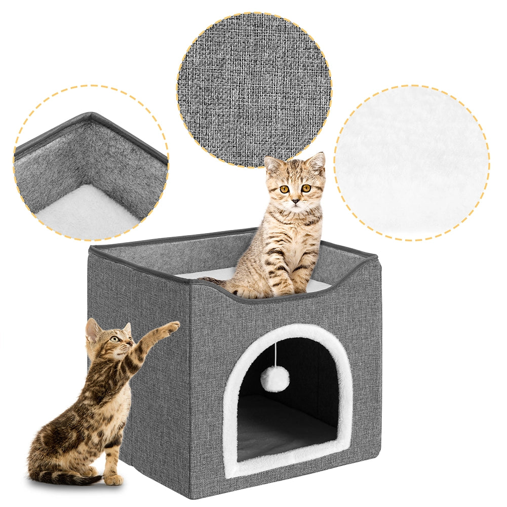 Cuccia Casa per Gatti Ingresso Arco Tiragraffi Casetta Animali Domestici 39x38cm
