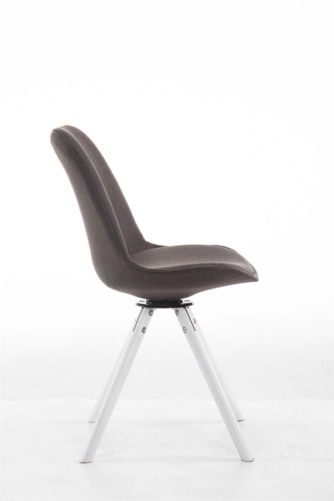 Sedia ospite Troyes Girevole Tessuto Rotondo grigio scuro,bianco