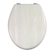 Trade Shop - Copriwater Universale In Legno Mdf Resistente Con Stampa Legno Beige Cerniere Wc -        3,5