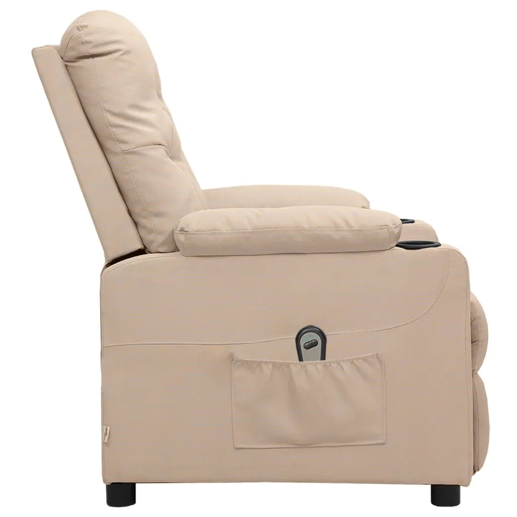 Poltrona Elettrica Reclinabile Crema in Tessuto