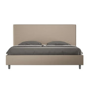 Letto matrimoniale king size senza rete imbottito 200x210 similpelle tortora Focus