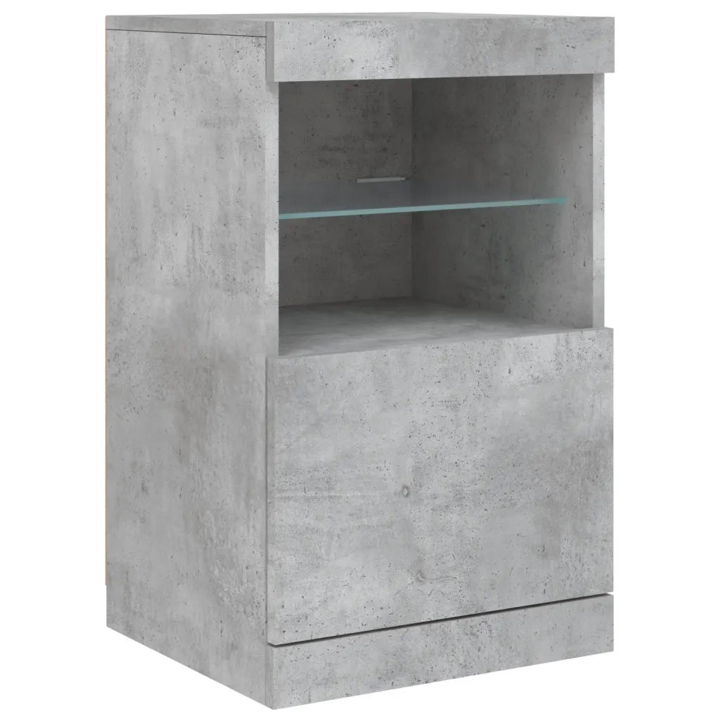 Credenza | Madia | Buffet da pranzo | Armadio da pranzo con Luci LED Grigio Cemento 123x37x67 cm