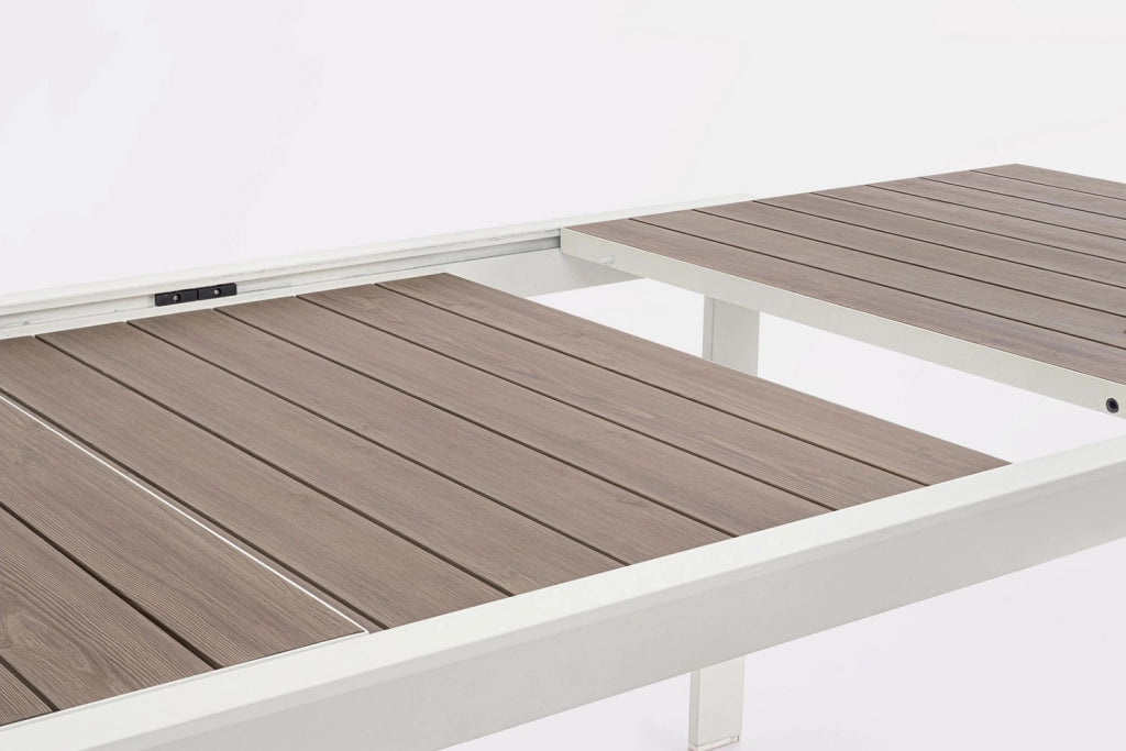 Tavolo Allungabile da Esterno 160-240x100x75h cm in Alluminio e Polywood Belmar Vapor