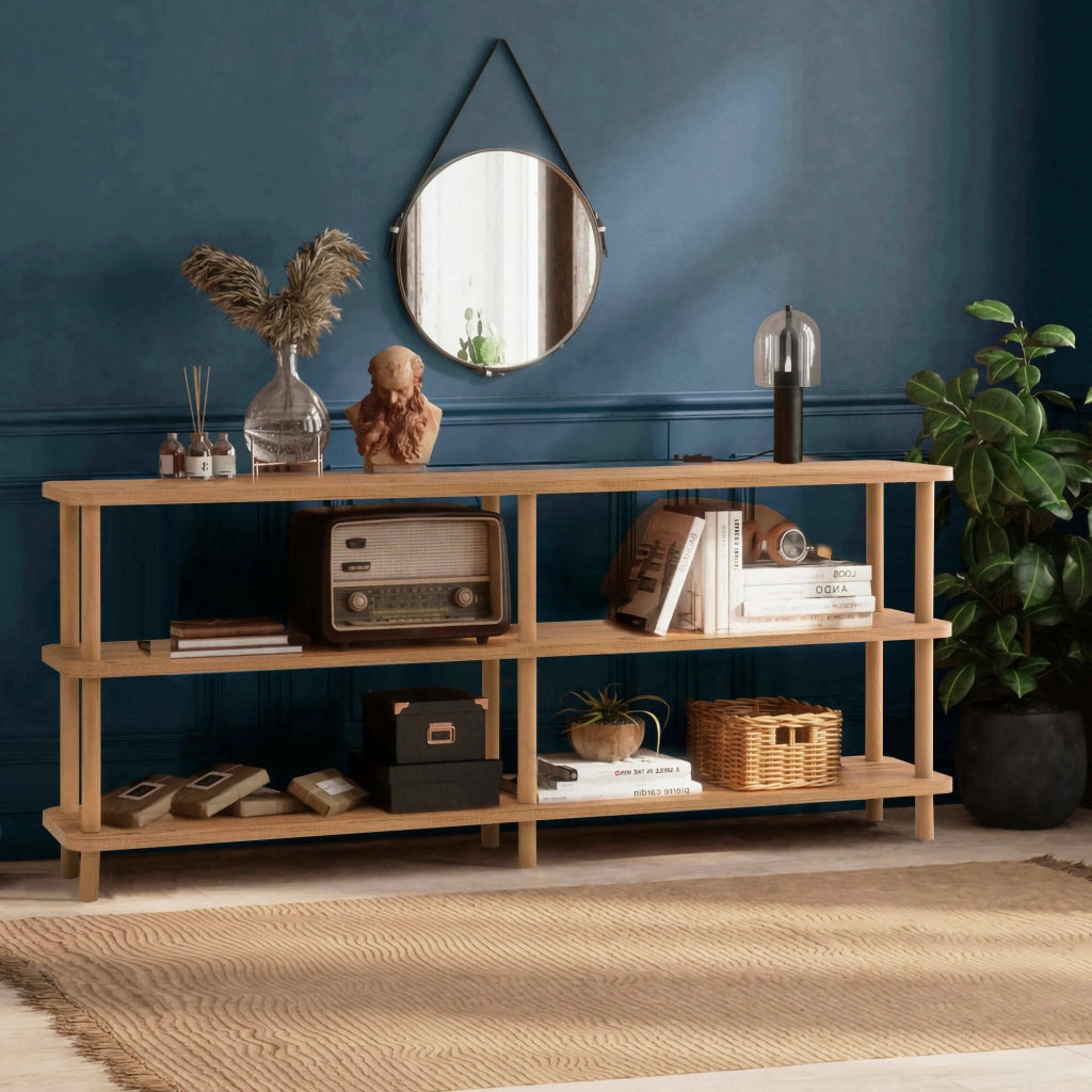 Biblioteca Fulgence, Libreria 3 Ripiani, 180x35x75h cm Marrone Quercia