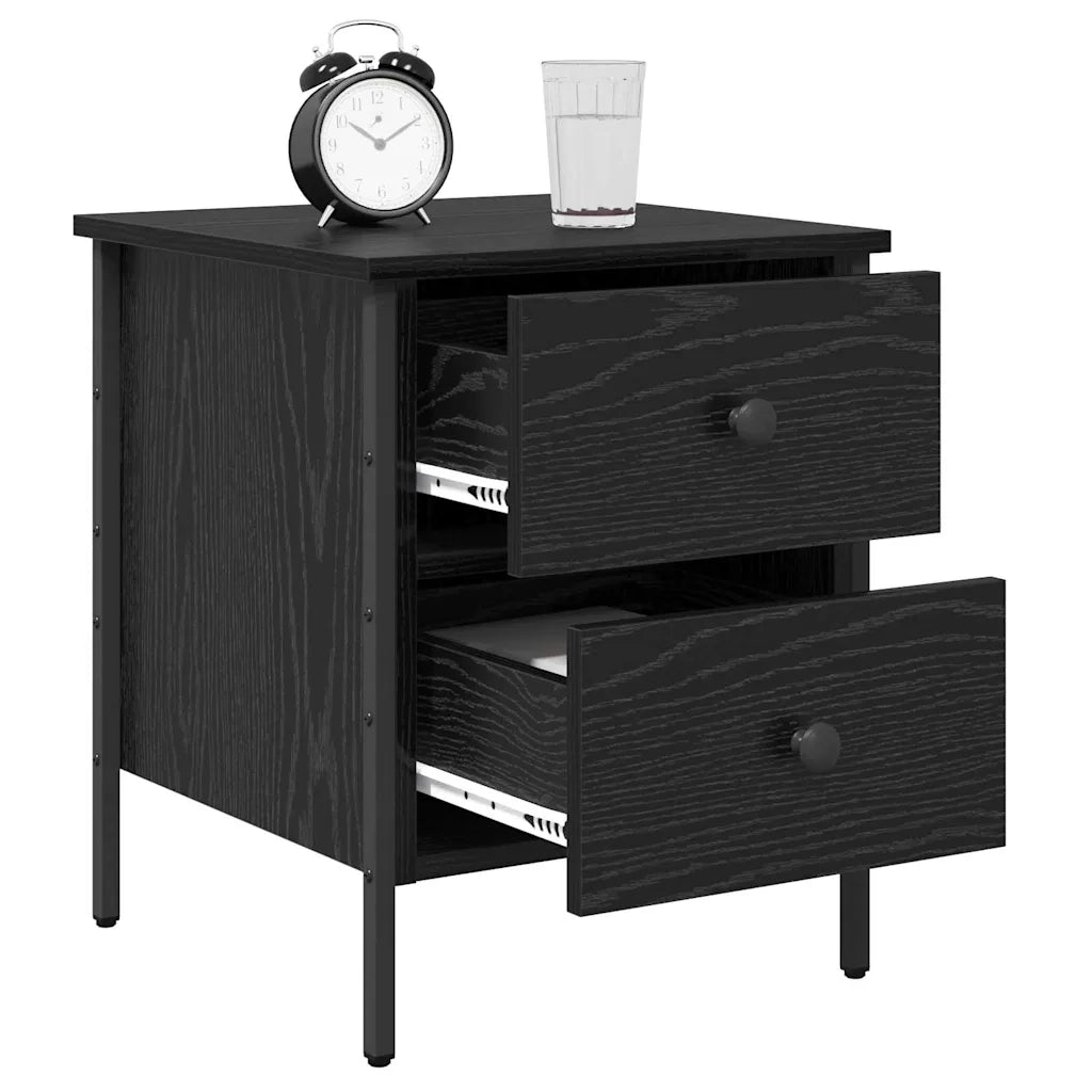 Comodino con cassetto Rovere nero 40 x 42 x 50 cm 871248