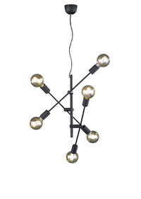 Lampada a Sospensione da Interno  E27 in Metallo Nero