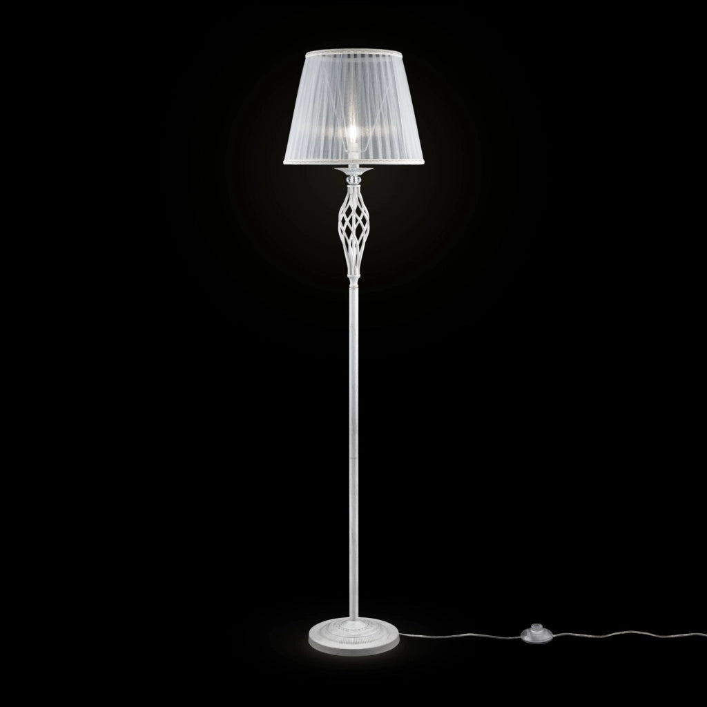 Lampada da terra Elegant in Metallo Grace Bianco con Oro