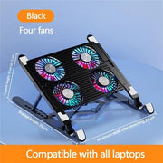 Standarizzazione di raffreddamento portatile regolabile per laptop Standarizzazione di raffreddamento portatile regolabile per laptop, modello: ST-001, compatibile con PC e Mac, altezza regolabile da 15-40 cm, peso 1,2 kg, dimensioni 38x23x8 cm