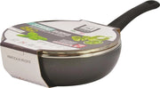SALTAPASTA STRIKE ANTIADERENTE IN ALLUMINIO E ANTIGRAFFIO CON COPERCHIO IN VETRO 24D CM COLORAZIONE ASSORTITA OKX
