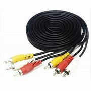 Trade Shop - Cavo Prolunga 3mt Audio Video Analogico 3 Rca-3rca Maschio Stereo Dvd Tv Pc -