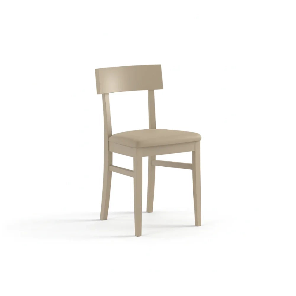 Set di 2 sedie da pranzo imbottite in legno tortora Zaira con struttura in legno facili da pulire Made in Italy | Duzzle