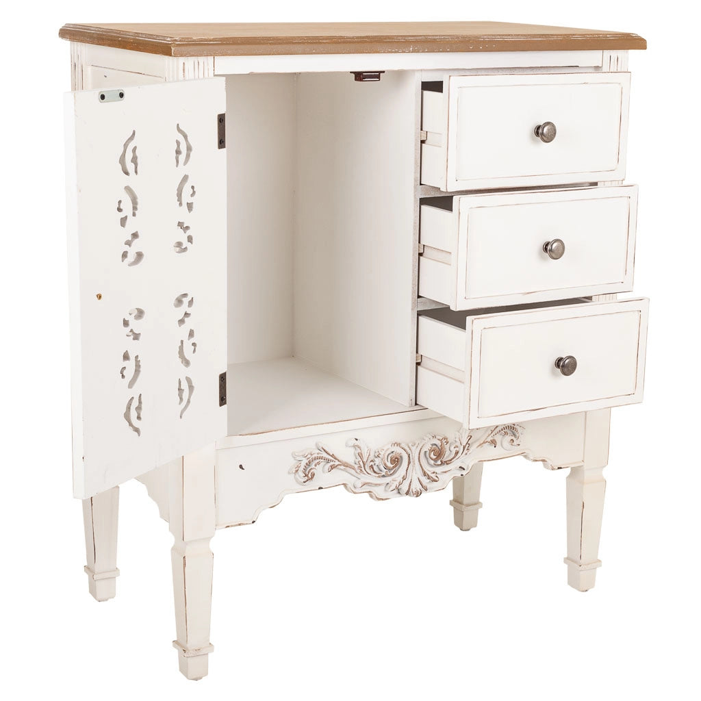 Mobile da ingresso in legno bianco 70x36x80h