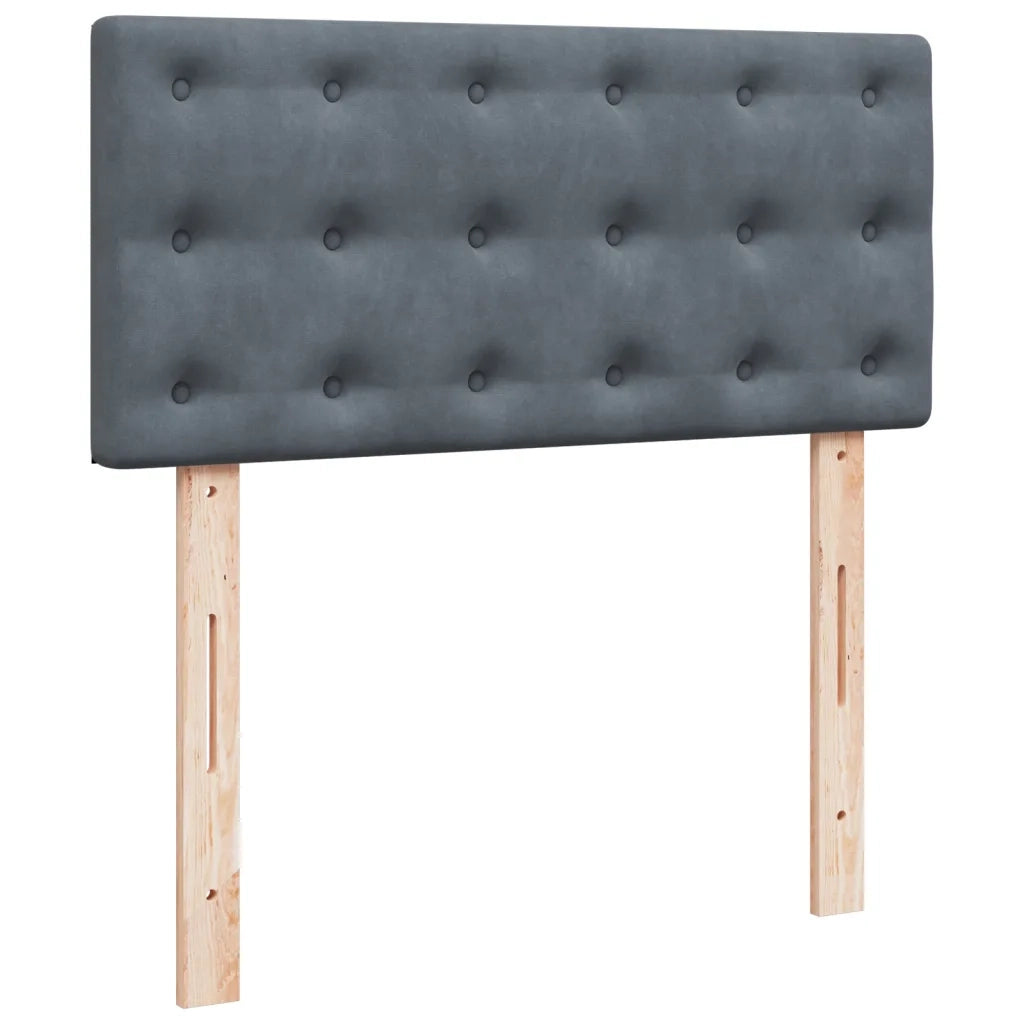 Giroletto a Molle con Materasso-Struttura Letto Grigio Scuro 90x200 cm Velluto 980113