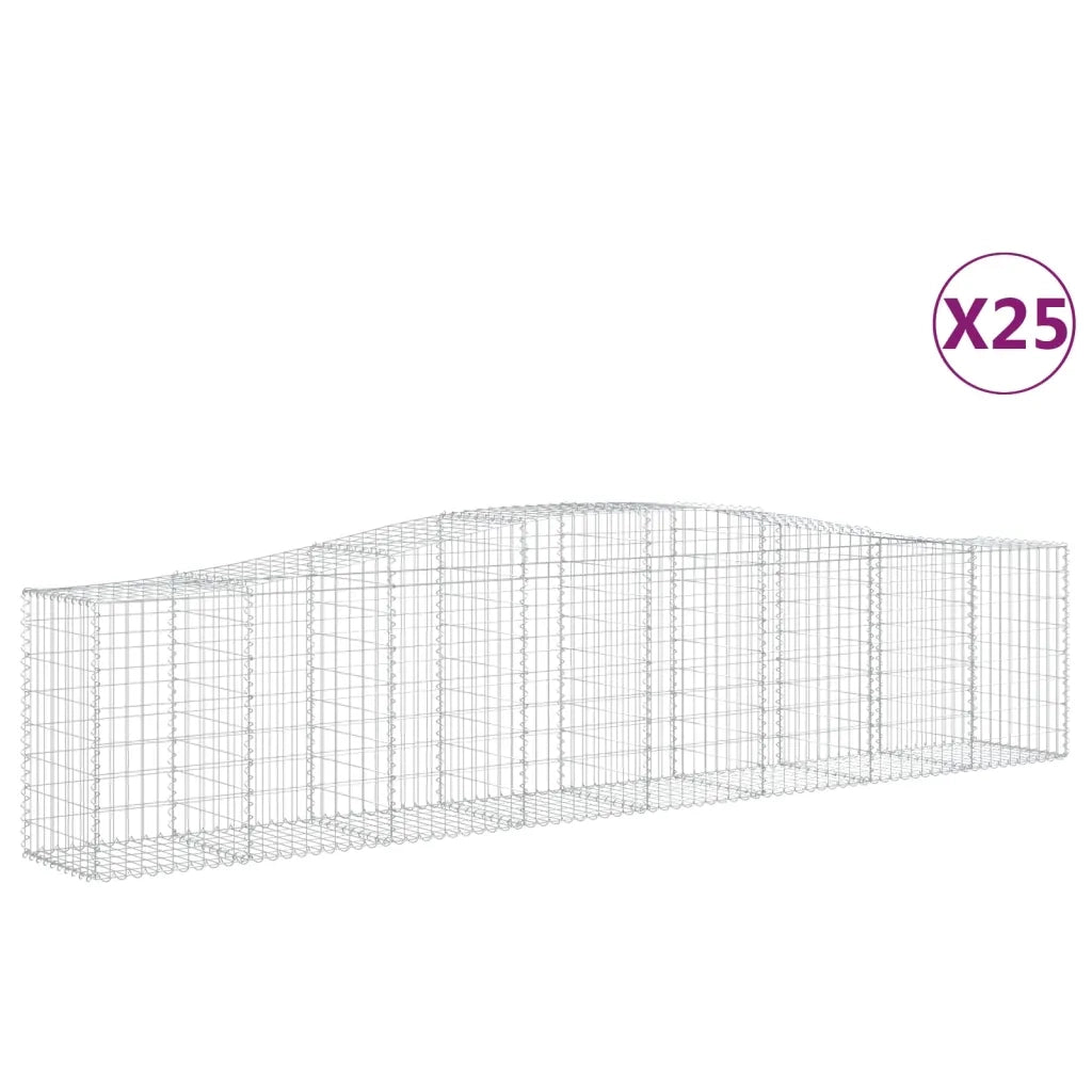 Cesti Gabbioni ad Arco 25 pz 400x50x80/100 cm Ferro Zincato 3145954