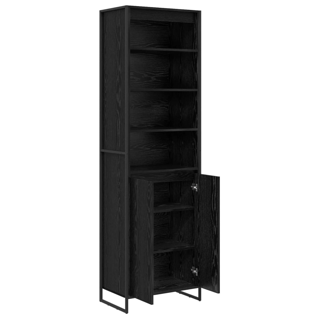 Credenza | Armadi alti Rovere Nero 60 x 36 x 200 cm Legno multistrato