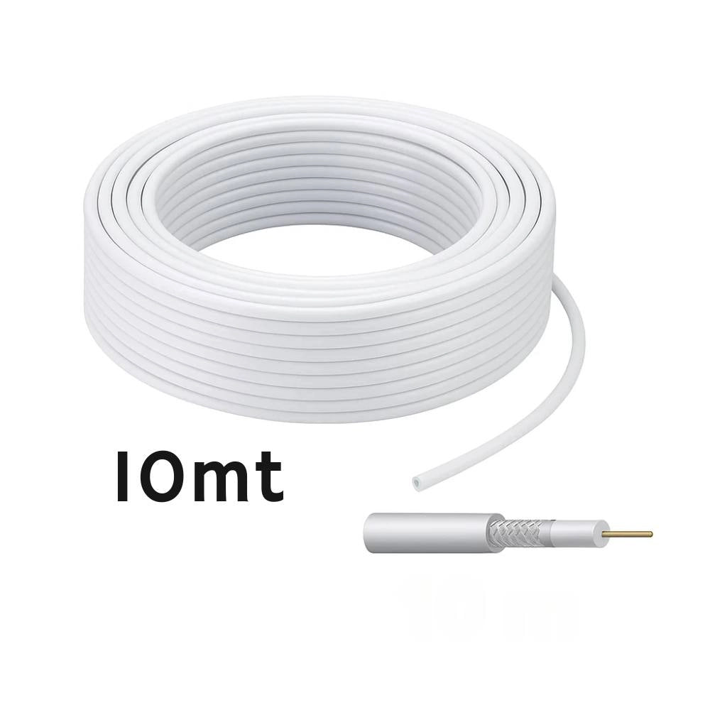 Cavo coassiale 75 ohm classe b ccs Ø5 mm per tv e sat matassa da 10 mt
