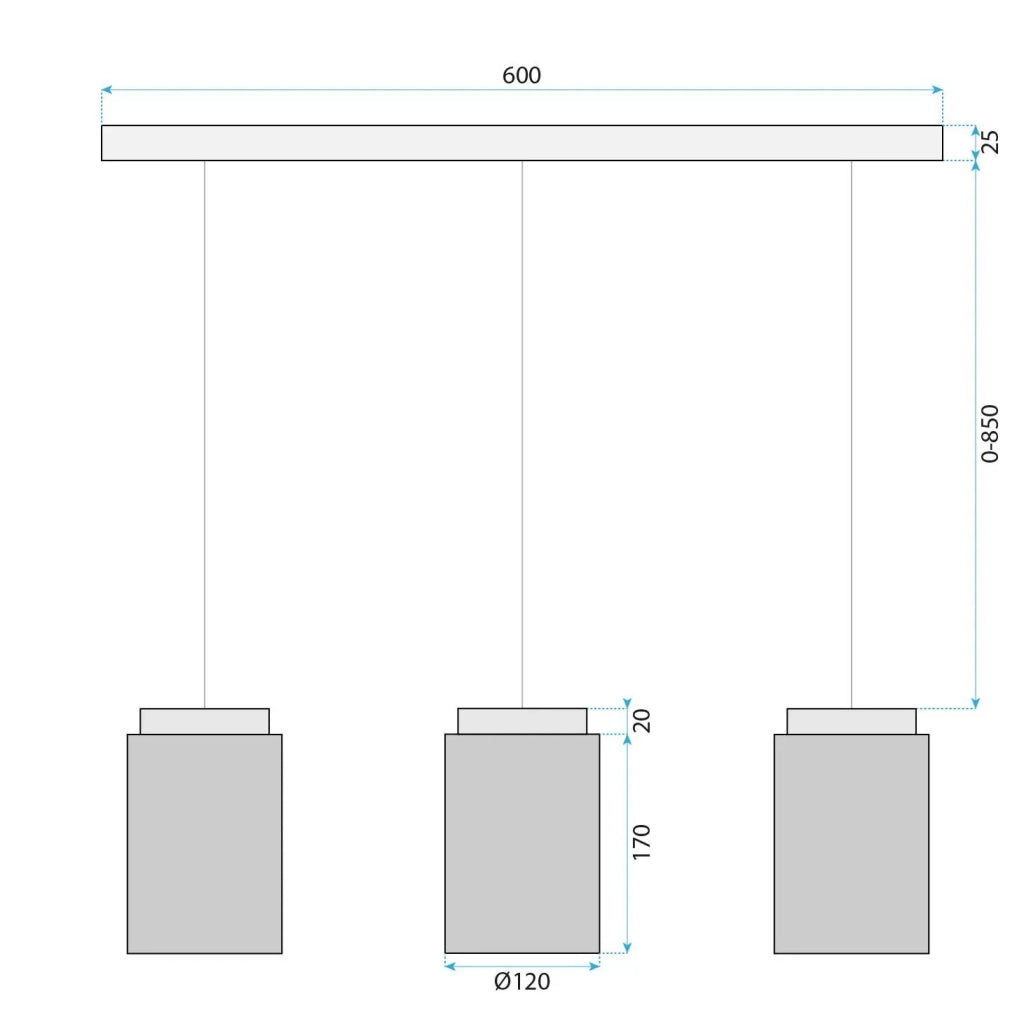 Lampada APP1812-3CP Frosted Grey