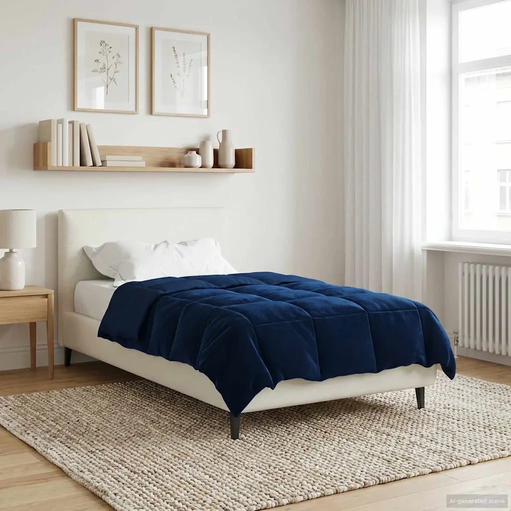 Piumone | Duvet Estivo Trapuntato Blu Scuro 135 x 200 cm Microfibra