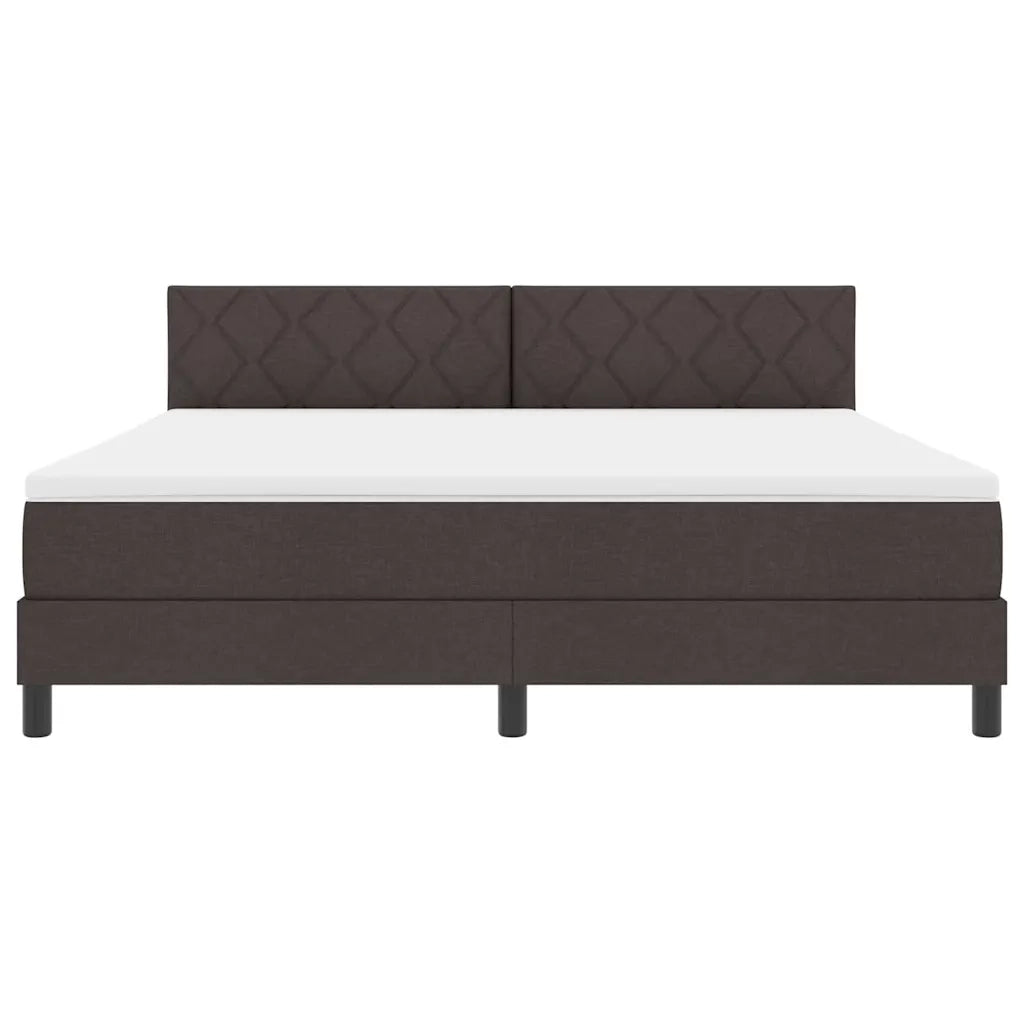 Letto a molle con materasso Marrone Scuro 180 x 200 cm Tessuto 3342306