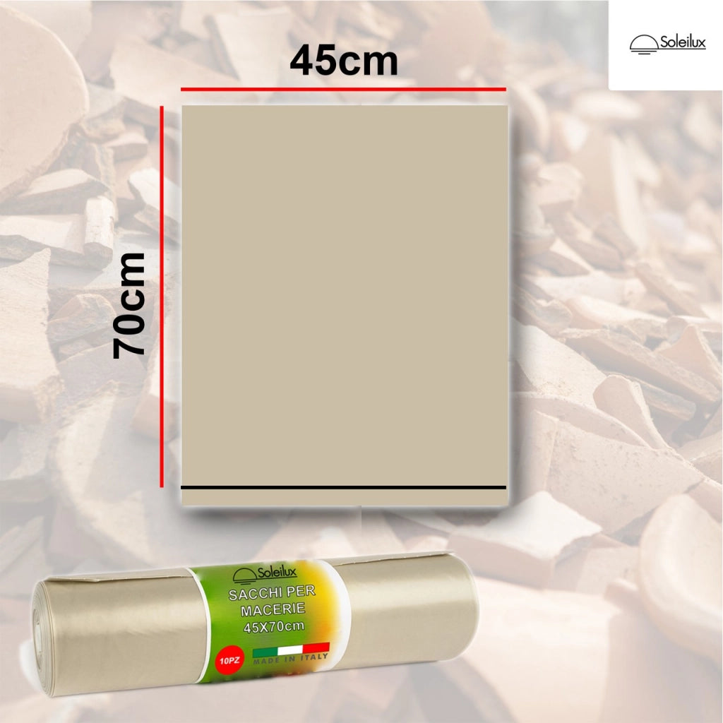 20X Sacchi per Macerie Edilizia 45x70 centimetri - Resistenti Sacchetti di Plastica per Calcinacci, Segatura, Detriti e Rifiuti Edili - Sacchi Robusti e Versatili