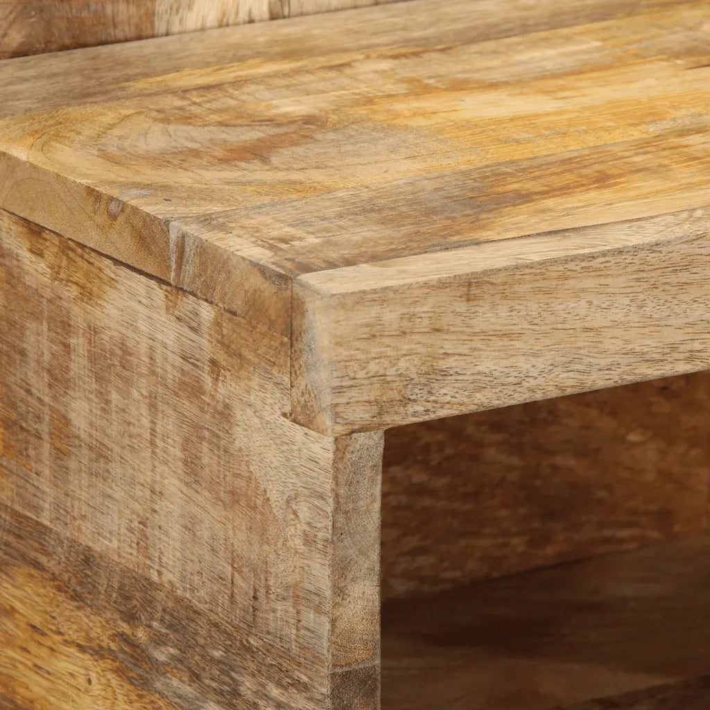 Comodino-Tavolino da notte 50x27x50 cm in Legno Grezzo Massello di Mango 650230