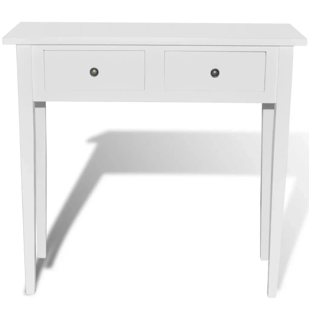 Tavolo Consolle | Tavolo d'Ingresso da Trucco con 2 Cassetti Bianco