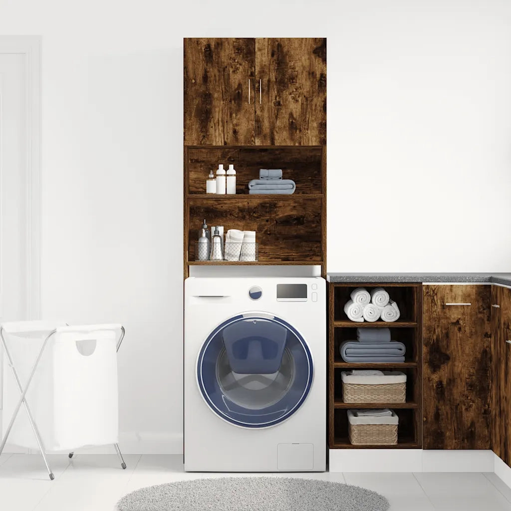 Mobile Lavatrice Rovere Fumo 64x24x190 cm Legno Multistrato 859131