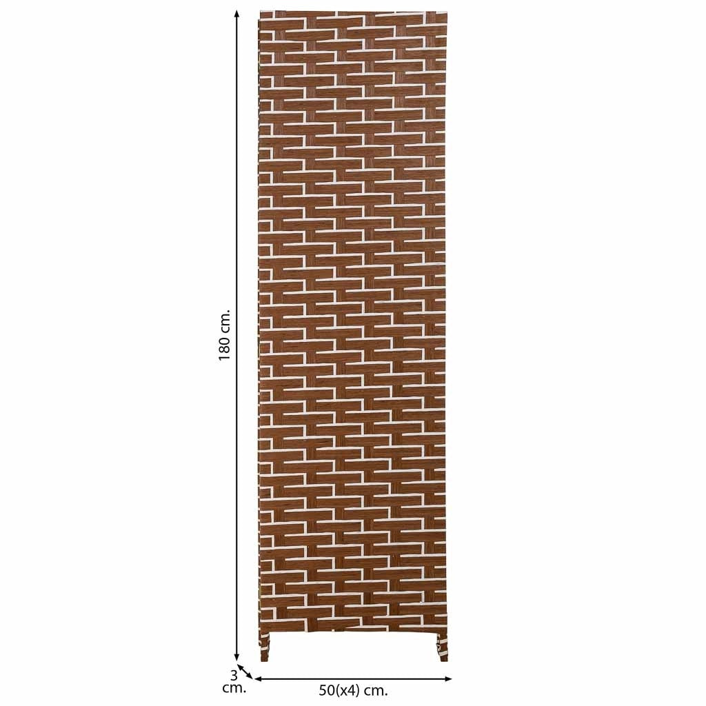 Biombo de papel trenzado 4 hojas 50(x4)x3x180h cm