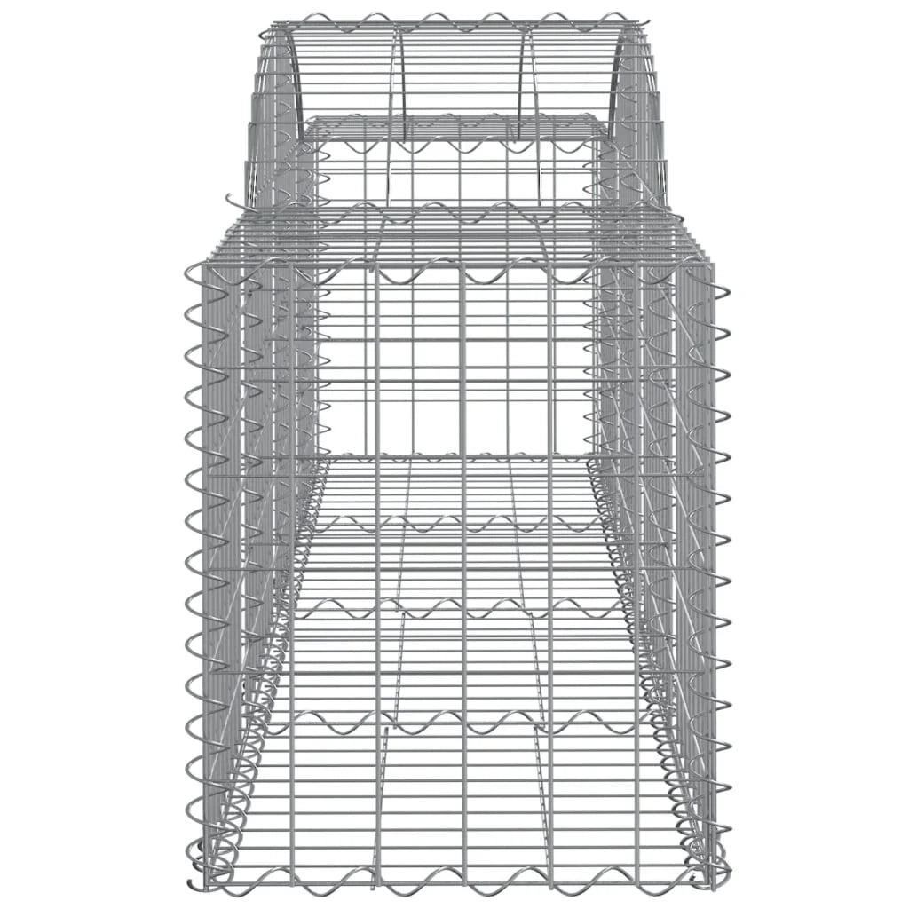 Set di 4 gabbioni ad arco per recinzione gabbia o muro di contenimento 200 x 50 x 60/80 cm ferro zincato argento 02_0041453