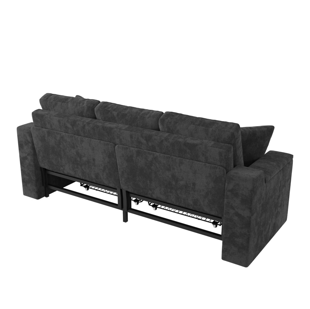 Divano 3 posti trasformabile con funzione letto; USB e Type-C; 210;5 x 192 x 93 cm; grigio
