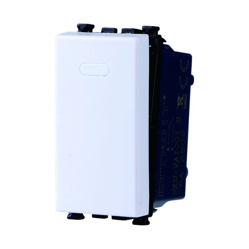 Pulsante 1P 16A Unipolare Colore Bianco Compatibile Con Vimar Arke