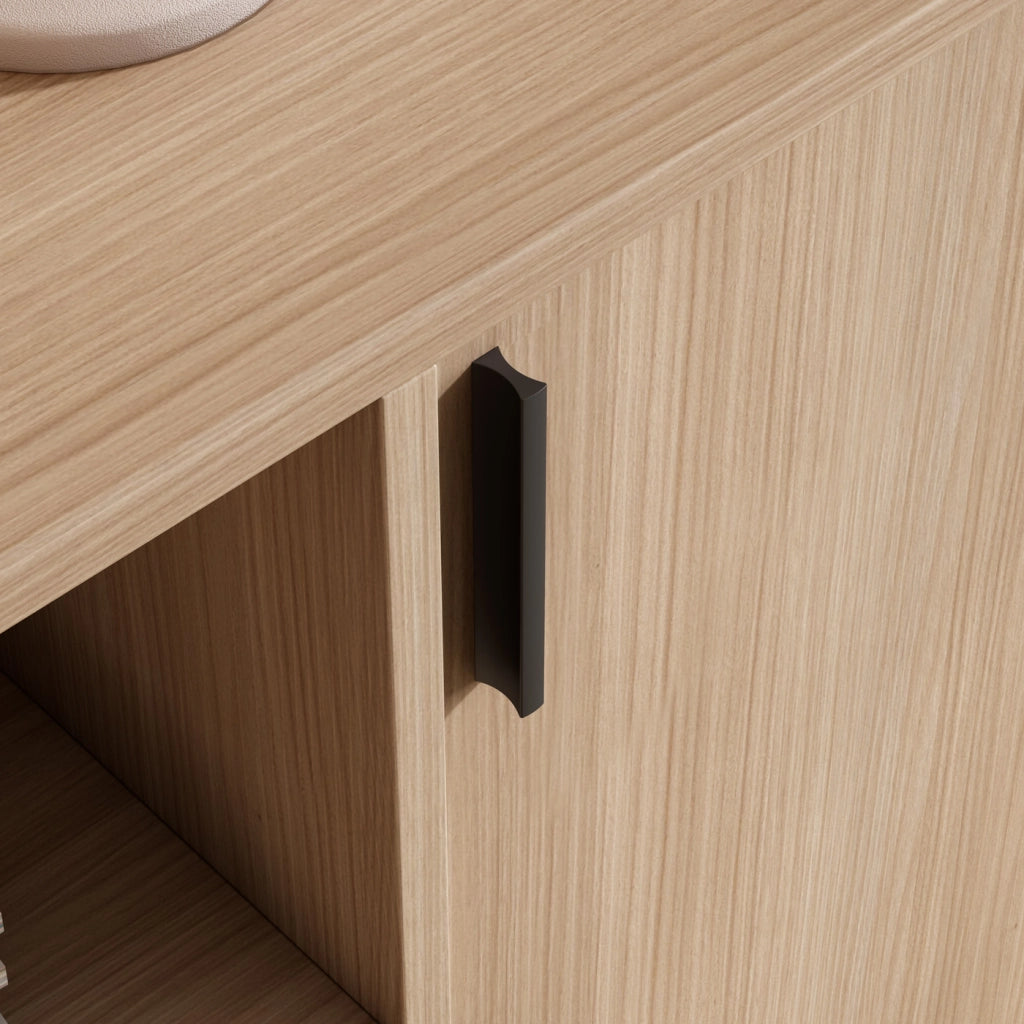 Credenza da ingresso Herdasa effetto noce chiaro 88x90x33