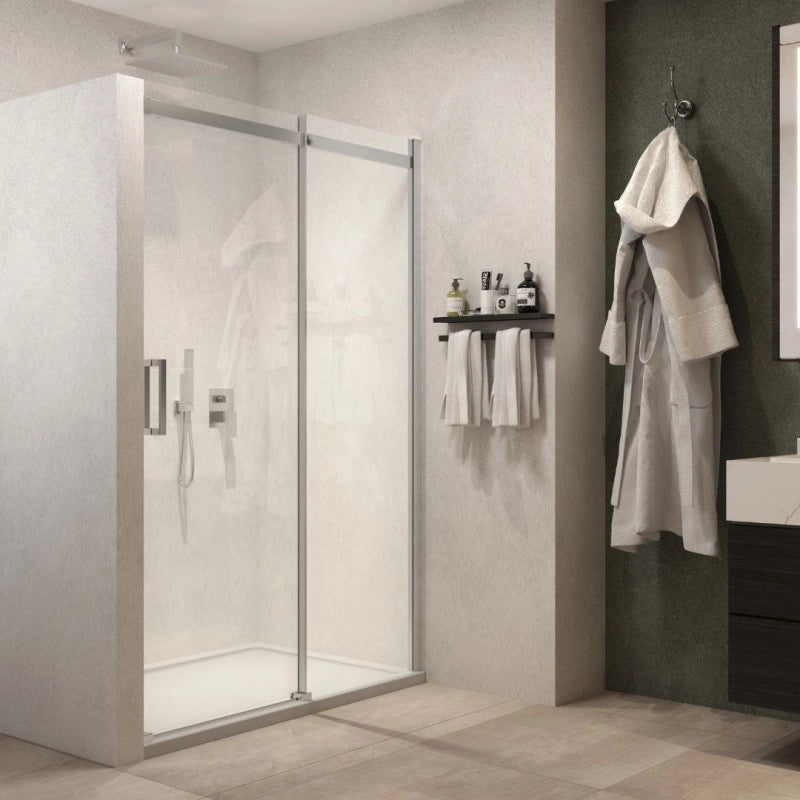 Ix box shower porta doccia scorrevole calla s116 cristallo 6 millimetri chrome *** misure 107-109xh195 cm trasparente...