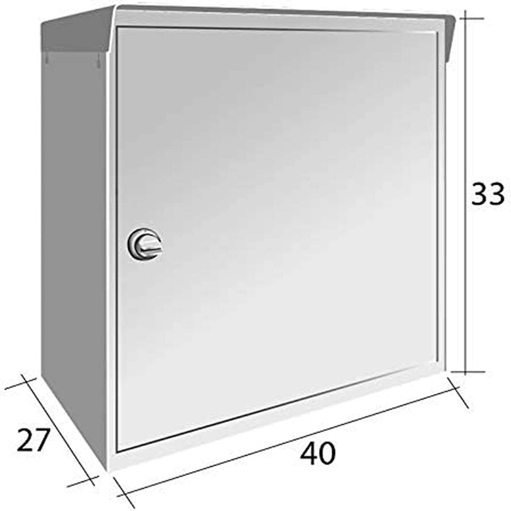 ALUBOX EASYBOX Cassetta Per Pacchi Corriere 33X27X40 Cm Cassetta Postale Pacchi In Lamiera Zincata COLORE: ARGENTO