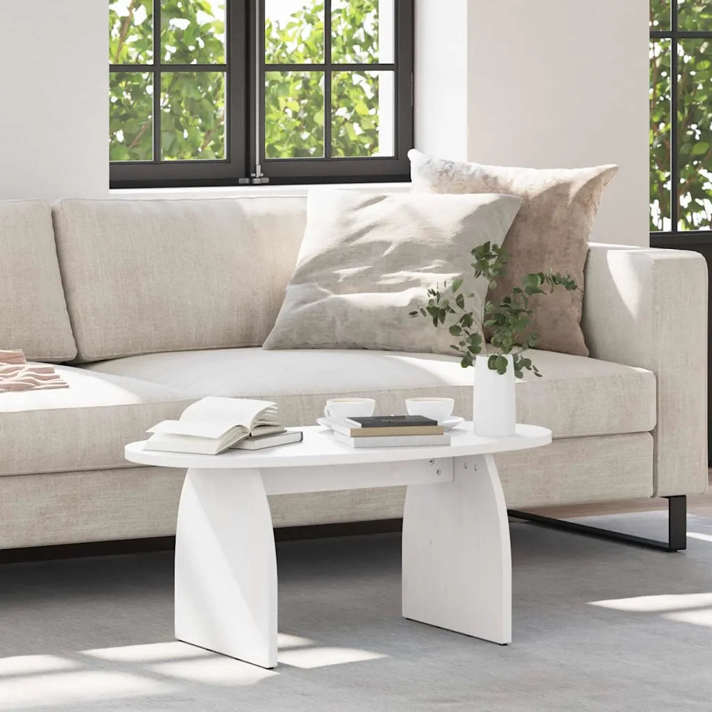 Tavolino da salotto Bianco 80 x 40 x 35 cm Pino massello 873533