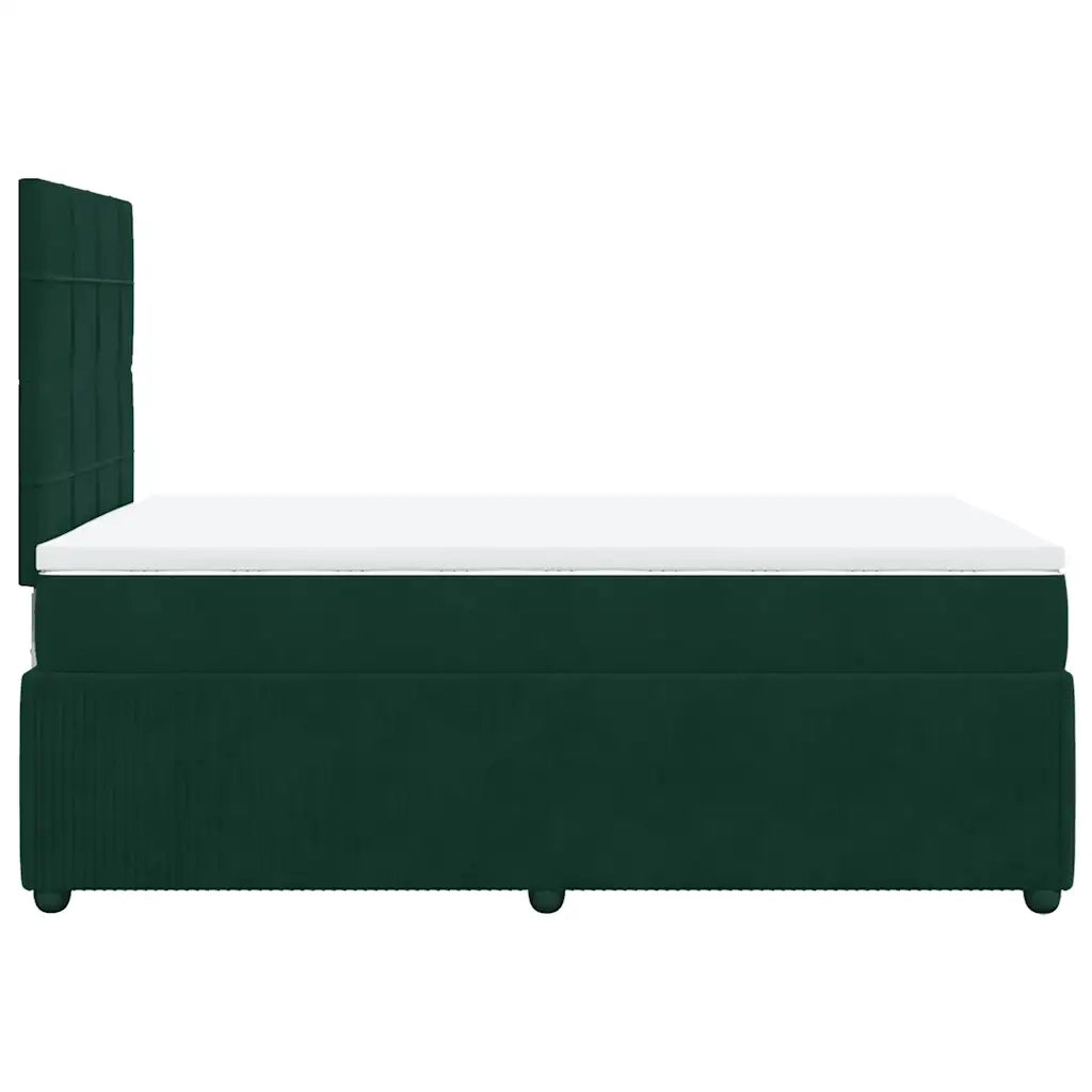 Giroletto a Molle con Materasso Verde Scuro 120x190 cm Velluto