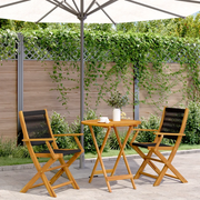 Set da Bistrot 3pz Nero in Polipropilene e Legno Massello 3281853