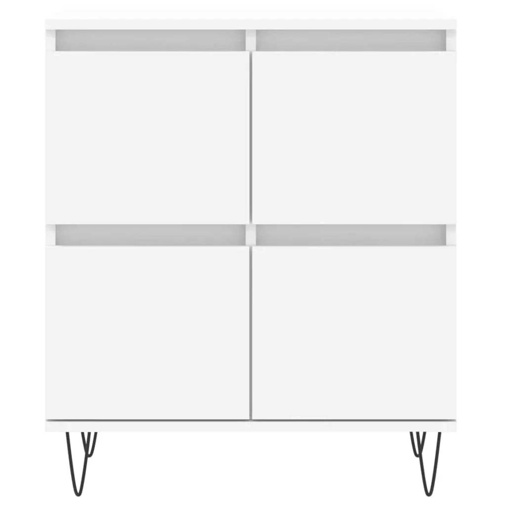 Buffet credenza cassettiera armadio mobile contenitore organizer per cucina soggiorno salotti set da 2 legno ingegnerizzato bianco 02_0036697