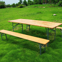 Set Birreria da Giardino Pieghevole in Legno Marrone
