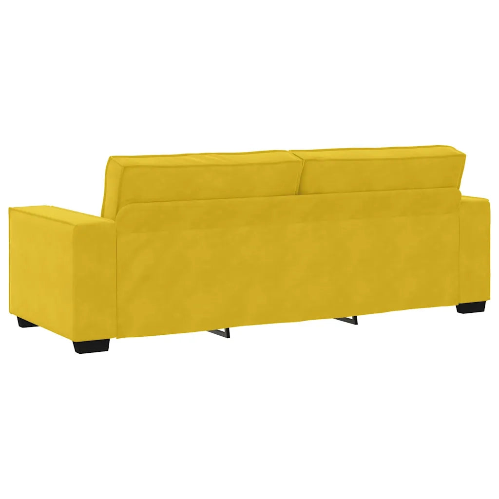 Divano a 3 Posti Giallo 220x78x84 cm in Velluto 4105036
